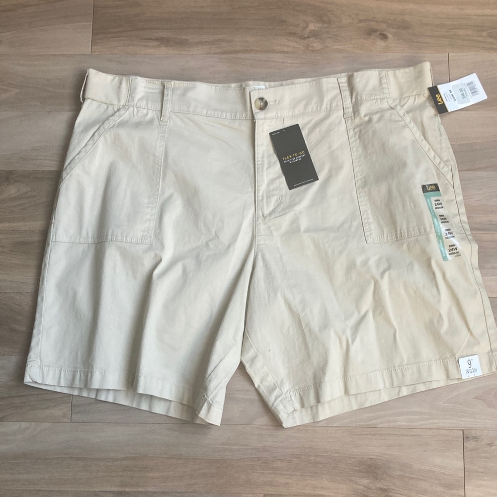 Lee Bermuda short mid rise soft, flex comfort waistband griege tan 24W - Picture 11 of 16